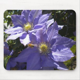 Periwinkle Clematis en Bee mousepad Muismat
