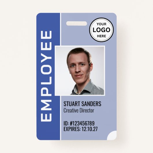 Periwinkle Corporate Logo Medewerker Fotobadge Badge (Voorkant)