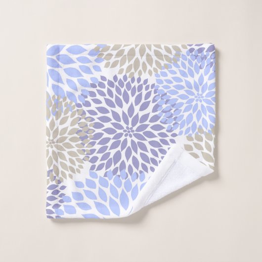 Periwinkle Dahlia bloembaddecor Bad Handdoek (Wasdoekje)