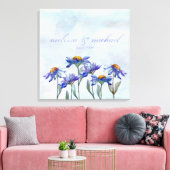 Periwinkle Daisies Waterverf Typography Wedding Canvas Afdruk (Insitu (Woonkamer))