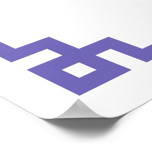 Periwinkle Decorative Greek Key Border Monogram Poster (Hoek)