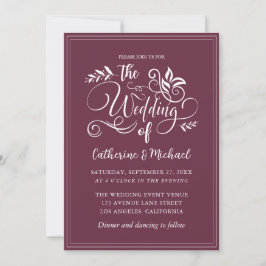 Periwinkle Decorative Wedding Calligraphy Kaart