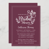 Periwinkle Decorative Wedding Calligraphy Kaart (Voorkant / Achterkant)