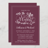 Periwinkle Decorative Wedding Calligraphy Kaart (Voorkant / Achterkant)