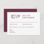 Periwinkle Decorative Wedding Calligraphy RSVP Kaartje (Voorkant / Achterkant)