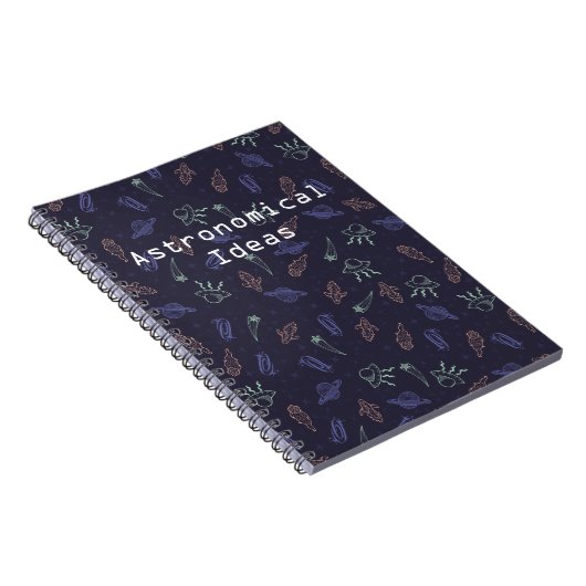  Periwinkle Doodle Space Patroon Notitieboek (Rechterzijde)
