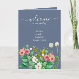 Periwinkle Dusty Blue Wedding Order of Service Programma
