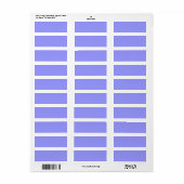 Periwinkle Effen Kleur Achtergrond Etiket Sjabloon (Full Sheet)
