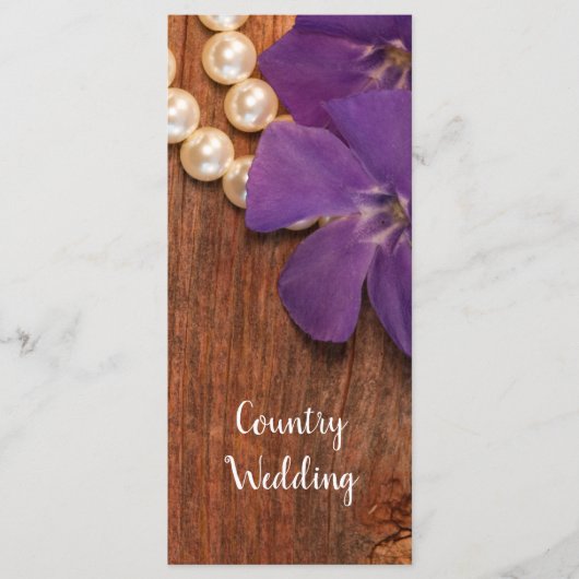 Periwinkle en Barn Wood Country Wedding Programme Programmakaart (Voorkant)