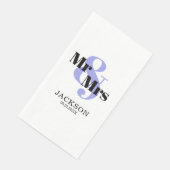 Periwinkle en Black Mr. & Mrs. Wedding Servet (Hoek)