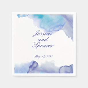 Periwinkle en Blue Alcohol Ink Wedding Napkins Servet