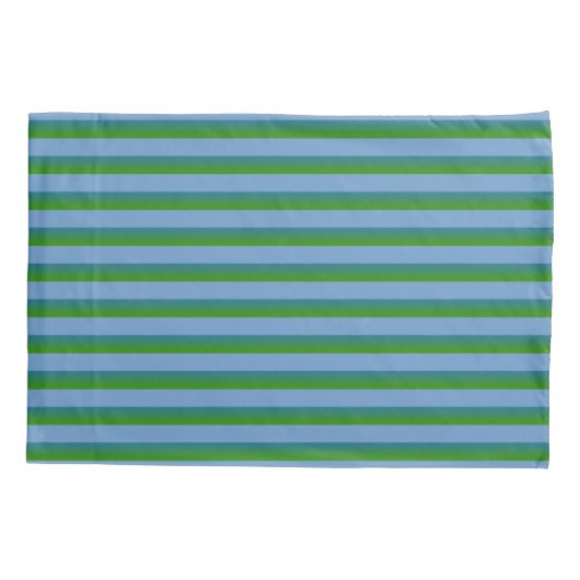 Periwinkle en Green Stripe Standard Pillow Hoesje Kussensloop (Achterkant)