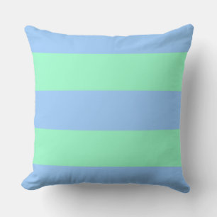 Periwinkle en Mint Green Stripes Kussen