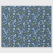Periwinkle en Navy Blue  Floral Pattern Cadeaupapier (Vlak)