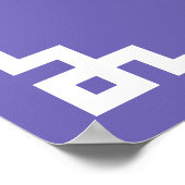 Periwinkle en White Greek Key Border Monogram Poster (Hoek)