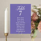 Periwinkle en White Wedding Seding Chart Cards Kaart