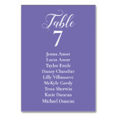 Periwinkle en White Wedding Seding Chart Cards Kaart (Achterkant)