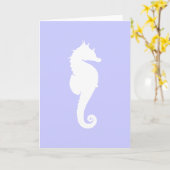 Periwinkle en White Zee Horse Kaart (Gele Bloem)