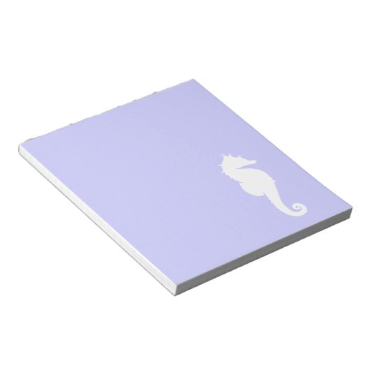 Periwinkle en White Zee Horse Notitieblok (Schuin)