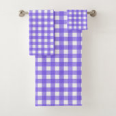 Periwinkle en witte gingham bad handdoek (Insitu)