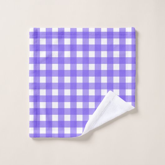 Periwinkle en witte gingham bad handdoek (Wasdoekje)