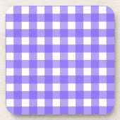 Periwinkle en witte gingham bier onderzetter (Voorkant)