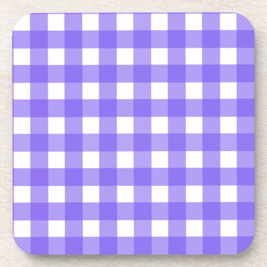 Periwinkle en witte gingham bier onderzetter (Voorkant)