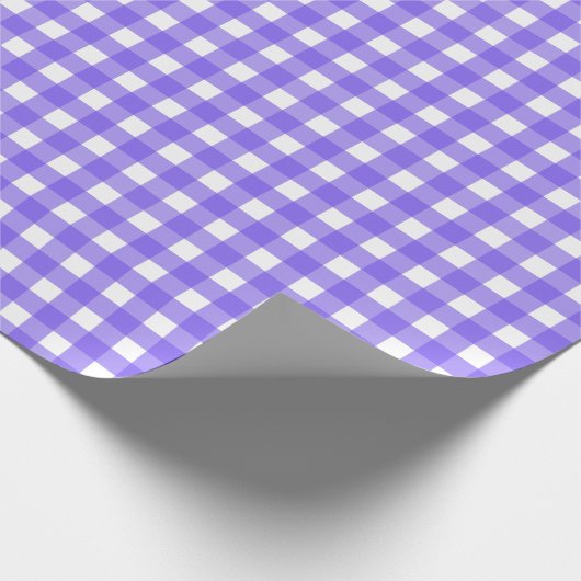 Periwinkle en witte gingham cadeaupapier (Hoek)