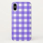 Periwinkle en witte gingham Case-Mate iPhone case (Achterkant)