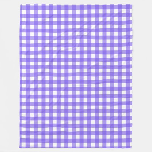 Periwinkle en witte gingham fleece deken (Voorkant)