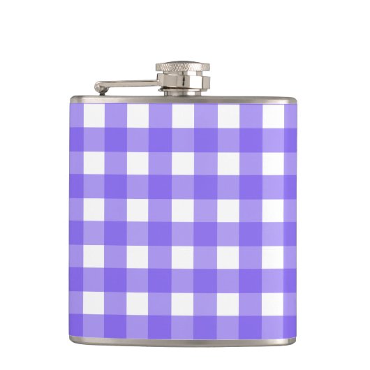 Periwinkle en witte gingham heupfles (Voorkant)