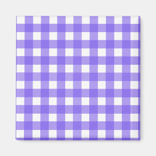 Periwinkle en witte gingham magneet
