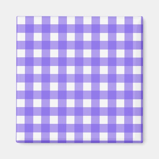 Periwinkle en witte gingham magneet (Voorkant)