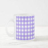 Periwinkle en witte gingham matglas koffiemok (Links)