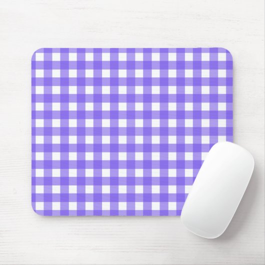 Periwinkle en witte gingham muismat (Met muis)