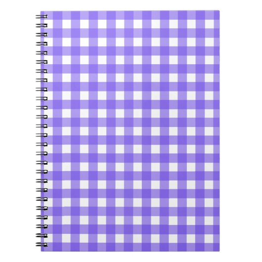 Periwinkle en witte gingham notitieboek (Voorkant)