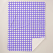 Periwinkle en witte gingham sherpa deken (Voorkant)