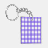 Periwinkle en witte gingham sleutelhanger (Voorkant Links)