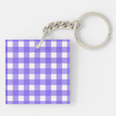 Periwinkle en witte gingham sleutelhanger (Achterkant)