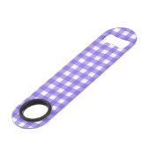 Periwinkle en witte gingham speed flessenopener (Voorkant Gekanteld)