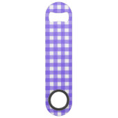 Periwinkle en witte gingham speed flessenopener (Voorkant)