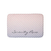 Periwinkle en zachte roze ombre strepen met naam badmat (Voorkant)