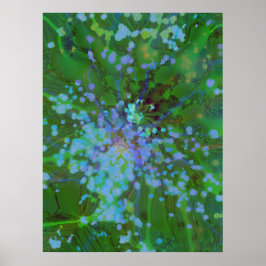 Periwinkle Explosion Holographic Abstract Art Poster