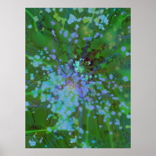 Periwinkle Explosion Holographic Abstract Art Poster (Voorkant)