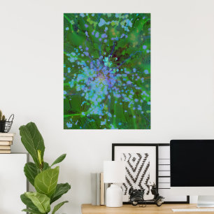 Periwinkle Explosion Holographic Abstract Art Poster