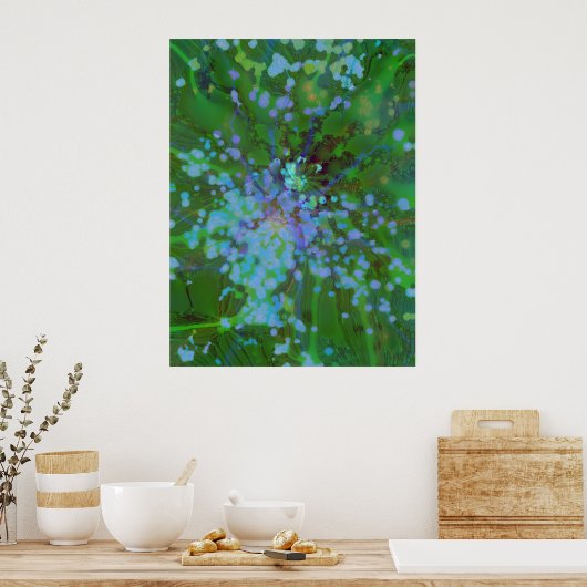 Periwinkle Explosion Holographic Abstract Art Poster (Keuken)