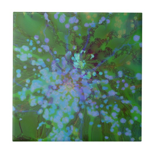 Periwinkle Explosion Holographic Abstract Art Tegeltje (Voorkant)