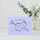 Periwinkle Fancy Calligrafie Hartelijk sparen de D Briefkaart (Staand voorkant)