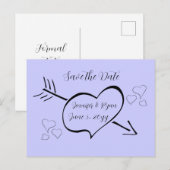 Periwinkle Fancy Calligrafie Hartelijk sparen de D Briefkaart (Voorkant / Achterkant)