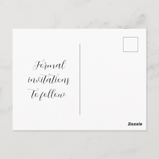 Periwinkle Fancy Calligrafie Hartelijk sparen de D Briefkaart (Achterkant)